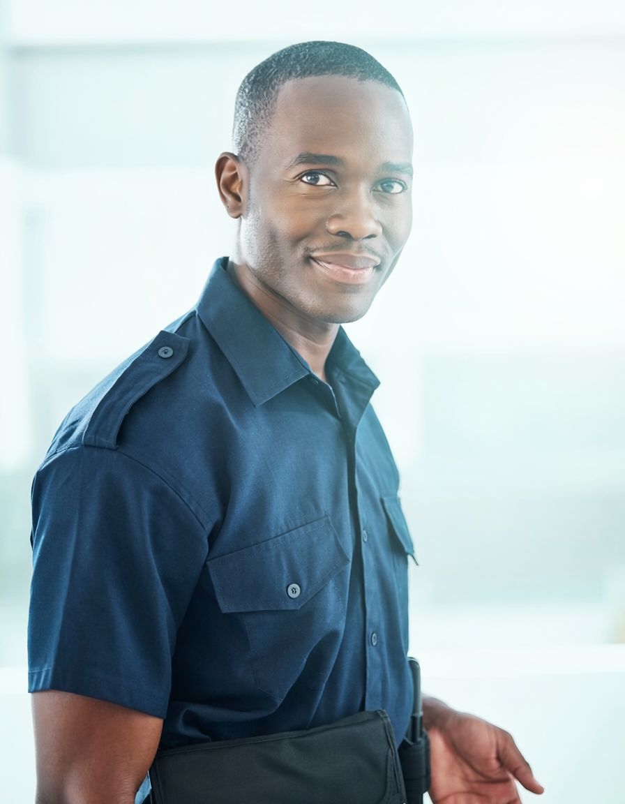 A verified South African security worker